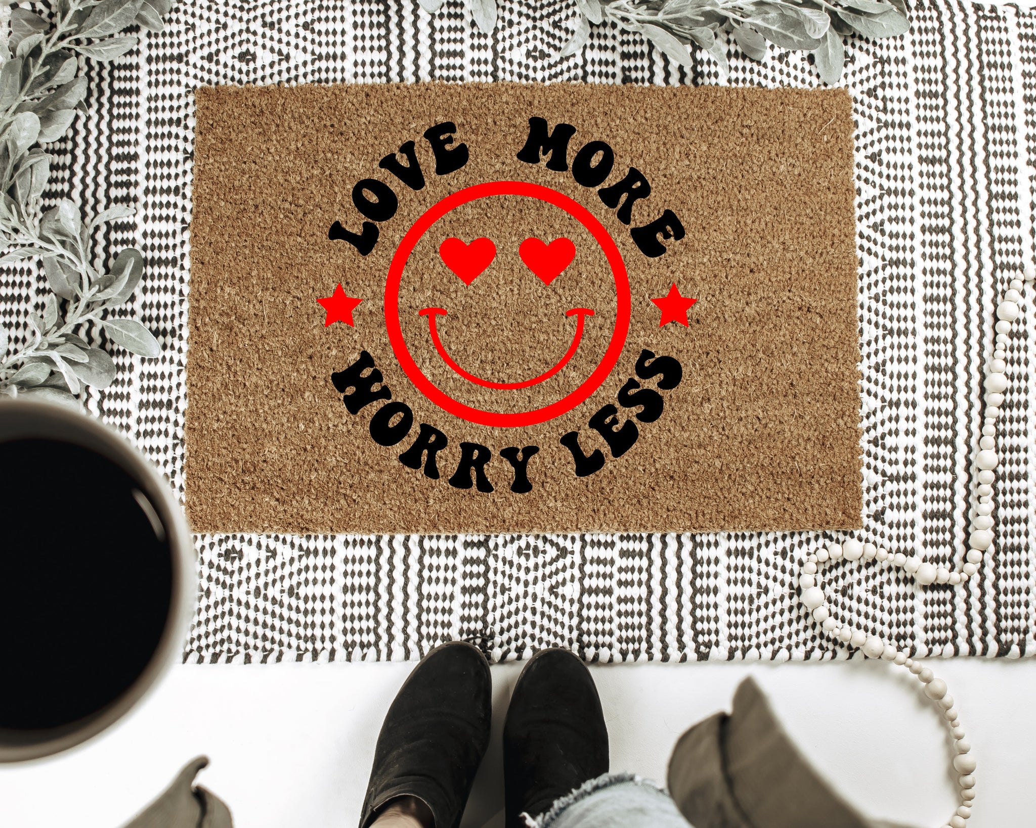 Love More Worry Less Doormat