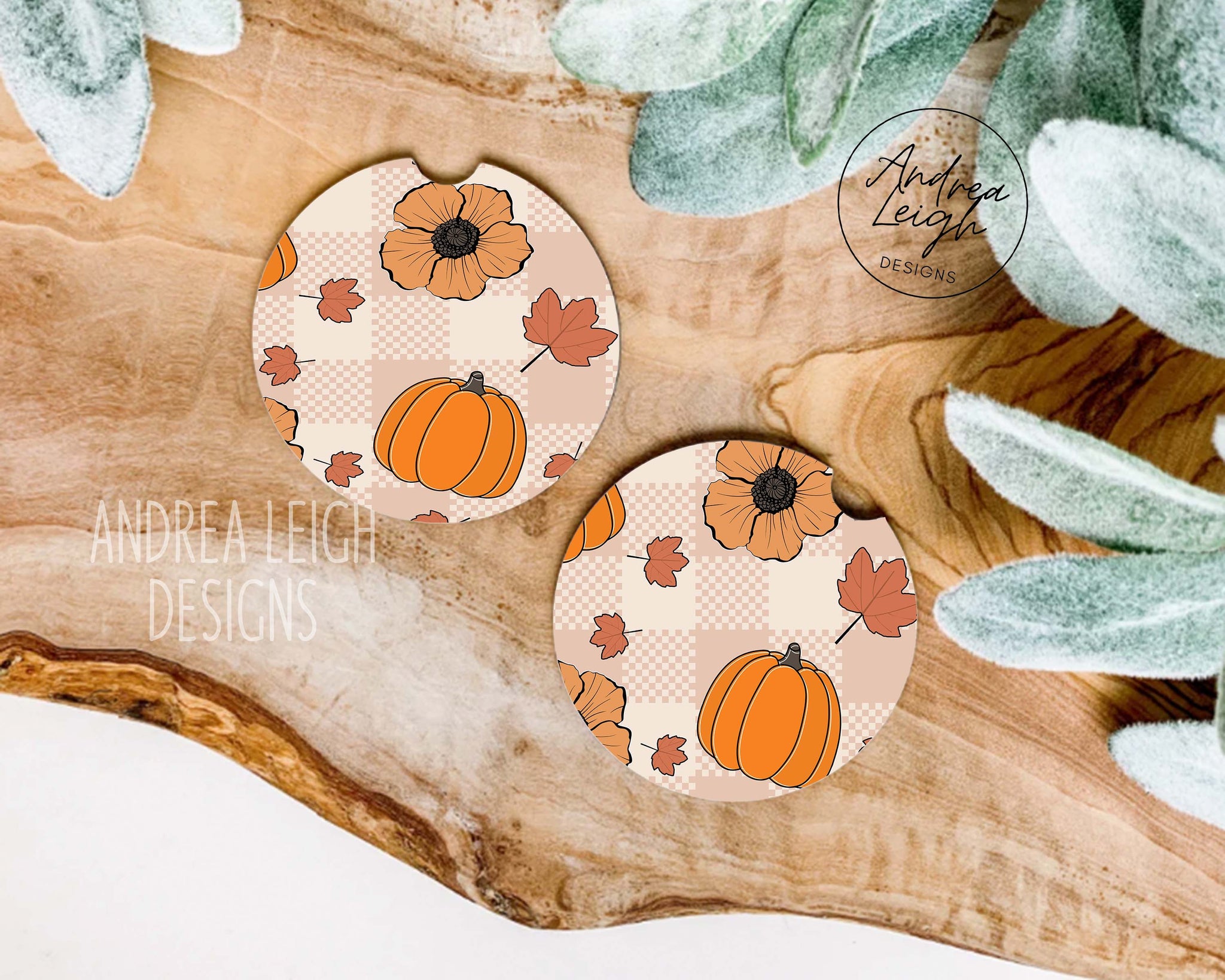 Pumpkins and Sunflowers Car Coaster