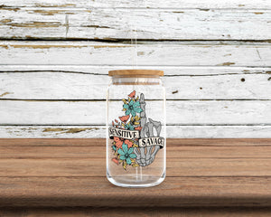 Sensitive Savage Sublimation Glass Can