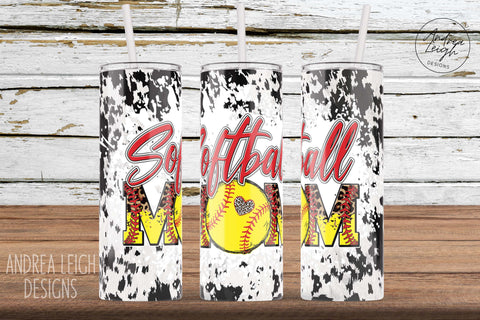 Softball Mom Cow Hide Tumbler