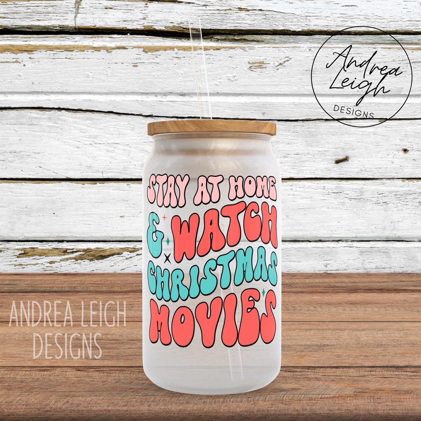 Christmas Movies Sublimation Glass Can