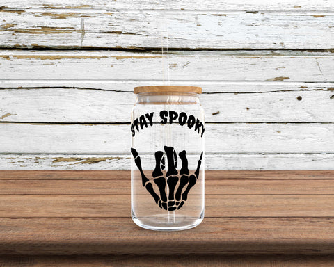 Stay Spooky Sublimation Glass Can