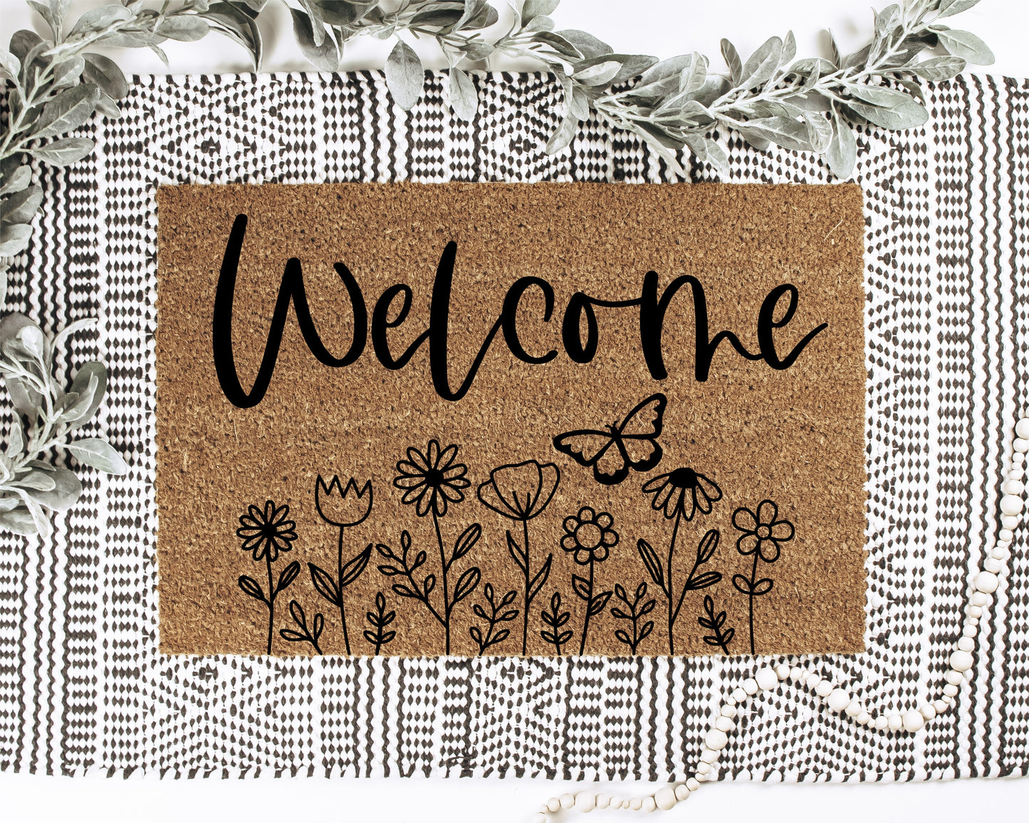 Welcome Floral Doormat