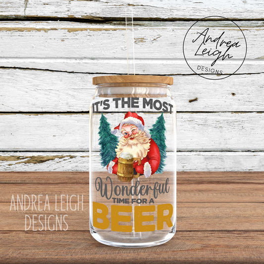 It's the Most Wonderful Time for a Beer Sublimation Glass Can